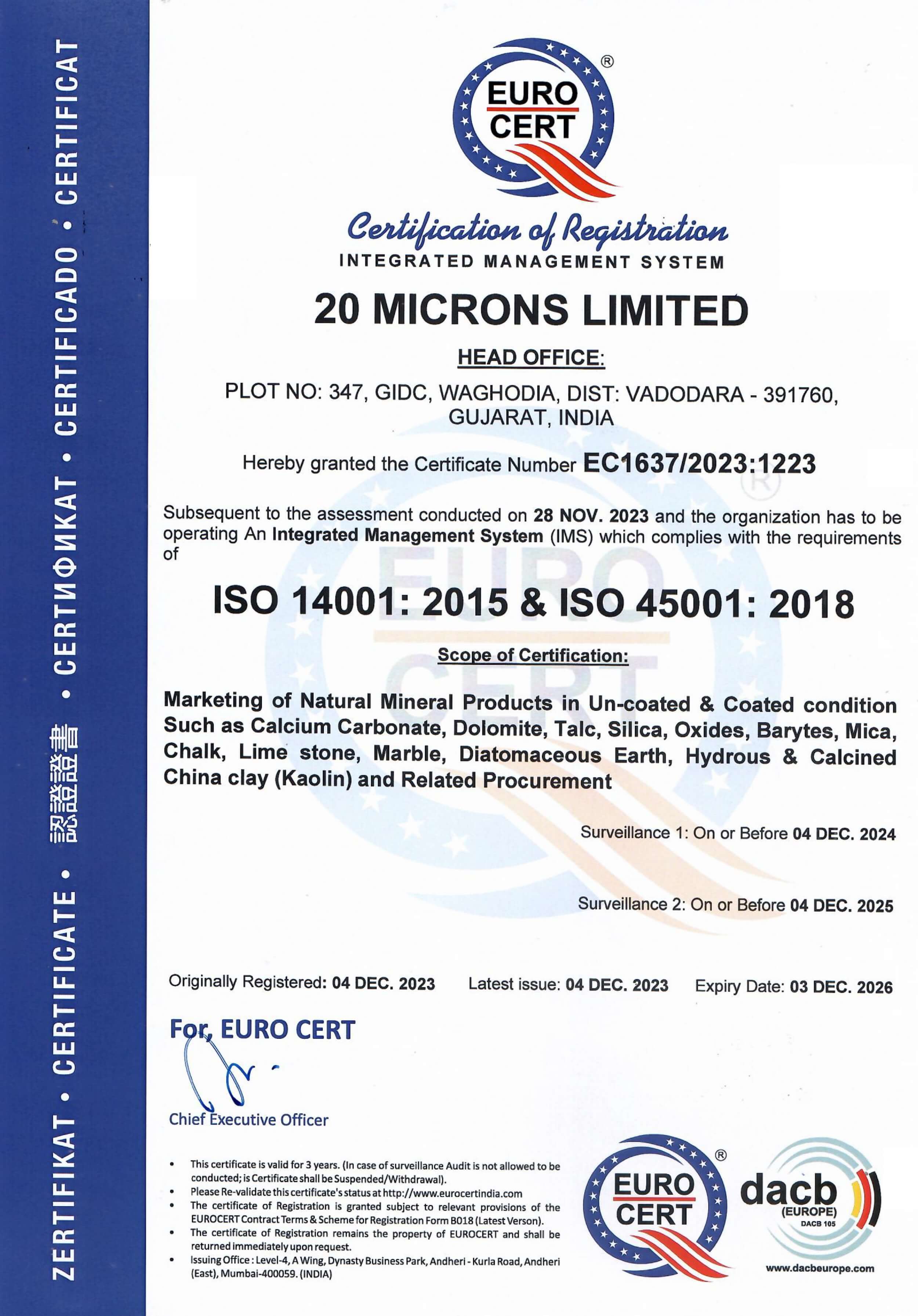 ISO 14001 & ISO 45001 — Environmental & Safety (2023)